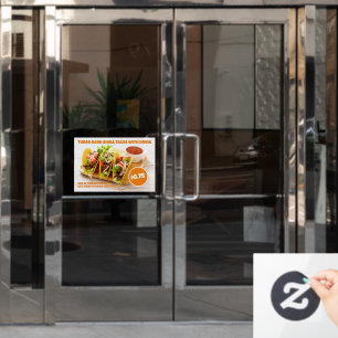 Mexicaans eten hard shell taco's drankdeur aanpass raamsticker