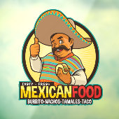 Mexicaans eten Lekker Vers Bedrijf Cantine Raamsticker (Vel 3)