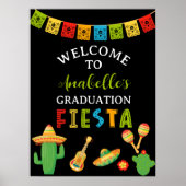 Mexicaans Feest Afstudeerfeest Zwart Welkom Poster (Voorkant)