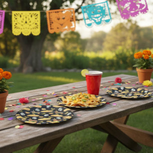 Mexicaans Feest & Día de Muertos Papieren Borden Bordje