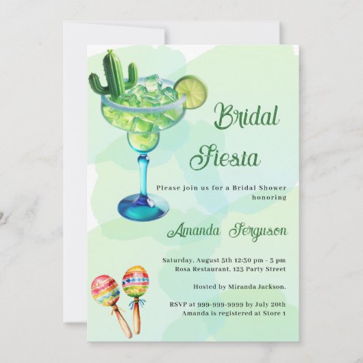 Mexicaans feest groene Bruidsdouche Kaart (Voorkant)