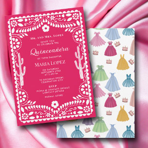 Mexicaans feest roze Quinceañera 15e prinses Kaart