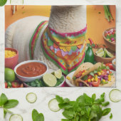 Mexicaans Feest Schattige Llama Theedoek (Gevouwen)