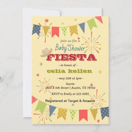 Mexicaans Fiesta Baby shower Kaart (Voorkant)
