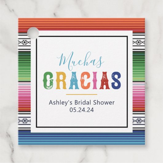 Mexicaans Fiesta Favor Tag Bedankjes Labels (Voorkant)