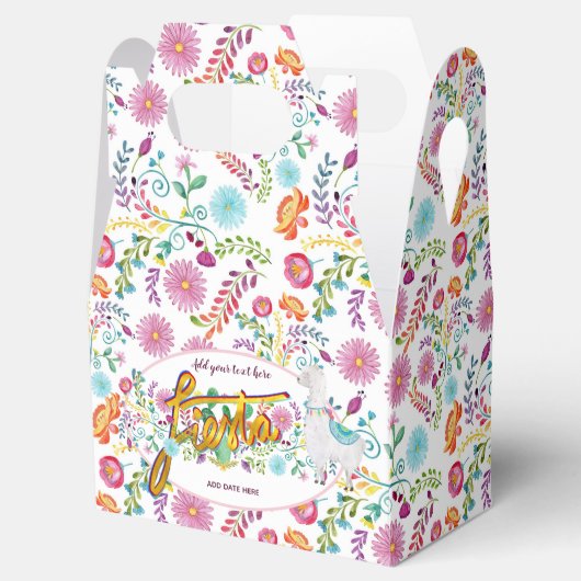 Mexicaans Fiesta Folk Bloemen lama Persoonlijk Bedankdoosjes (Geopend)