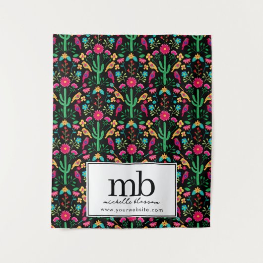 Mexicaans Fiesta Logo Zakelijke Tafel Runner Banne Wandkleed (Voorkant)