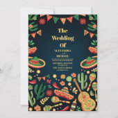 Mexicaans Fiesta Papel Picado Wedding Kaart (Voorkant)