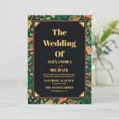 Mexicaans Fiesta Papel Picado Wedding Kaart (Staand voorkant)