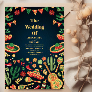 Mexicaans Fiesta Papel Picado Wedding Kaart