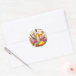 Mexicaans Fiesta Tequila Huwelijk Ronde Sticker