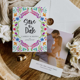 Mexicaans Fiesta-thema Save the Date met foto Kaart
