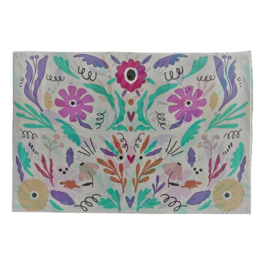 Mexicaans Floral Design Kussensloop (Achterkant-Links)