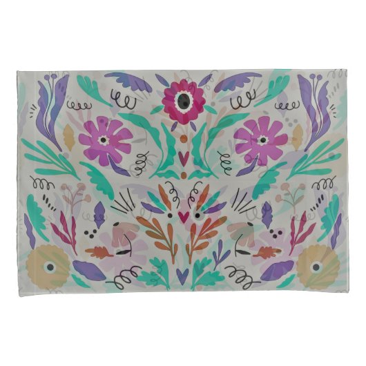 Mexicaans Floral Design Kussensloop (Voorkant-Rechts)