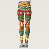 Mexicaans Folk Art Pattern Leggings (Voorkant)