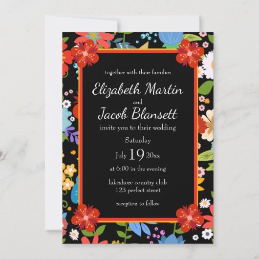 Mexicaans Folk Art Wedding Kaart (Voorkant)