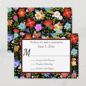 Mexicaans Folk Art Wedding RSVP Kaartje (Voorkant / Achterkant)