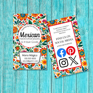 Mexicaans-geïnspireerde sieraden- en handgemaakte- visitekaartje