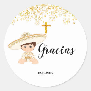 Mexicaans Goud Charro Doop Sticker