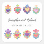 Mexicaans heilig hart Gift Vierkante Sticker (Voorkant)