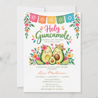 Mexicaans Heilige Guacamole Fiesta Meisje Baby Sho Kaart