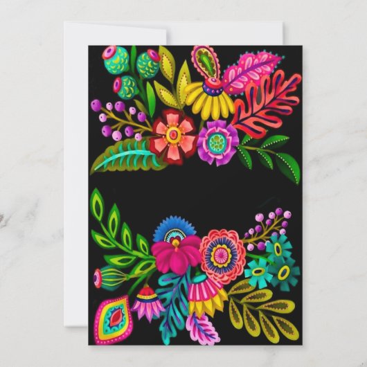 Mexicaans kleurrijk Flora Vrijgezellenfeest Kaart (Achterkant)