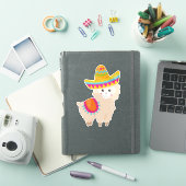 Mexicaans Llama, Cute Llama, Cute Alpaca, Sombrero Sticker (iPad Cover)