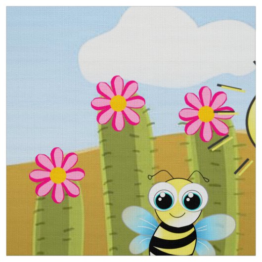 Mexicaans Man Donkey Dog Sombrero Yellow Fabric Stof (Swatch)