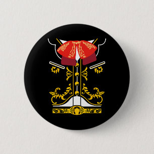 Mexicaans Mariachi T-shirt Charro Cinco De Mayo Ha Ronde Button 5,7 Cm