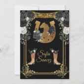 Mexicaans meisje Charra Mis Quince Black Kaart (Achterkant)