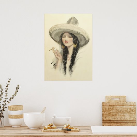 Mexicaans meisje -  kunst poster (Keuken)