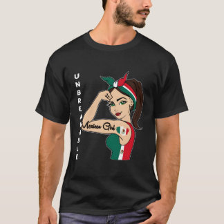 Mexicaans Meisje Onbreekbaar T-shirt Mexico Vlag S