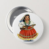  Mexicaans meisje Traditionele dress Ronde Button 7,6 Cm (Voorkant /achterkant)