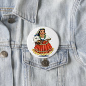  Mexicaans meisje Traditionele dress Ronde Button 7,6 Cm (In situ)