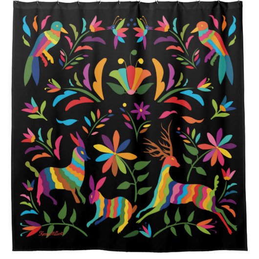 Mexicaans otomi Shower Gordijn (Voorkant)
