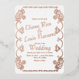 Mexicaans Papel Picado Folk Weddenschap geperst Folie Uitnodiging