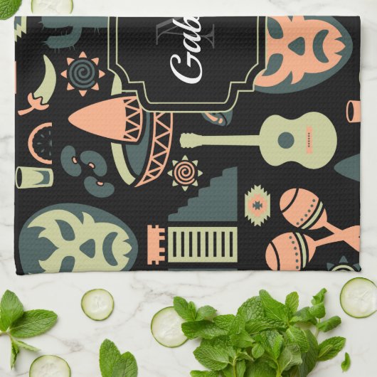 Mexicaans patroon theedoek (Gevouwen)