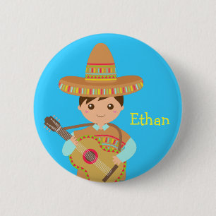 Mexicaans Pet Sombrero Guitar Fiesta Button