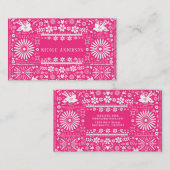 Mexicaans Picado Roze Gesneden Papier Papel Visitekaartje (Voorkant / Achterkant)