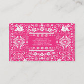 Mexicaans Picado Roze Gesneden Papier Papel Visitekaartje (Achterkant)