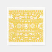 Mexicaans Picado Yellow White Paper Weduwschap Servetten (Voorkant)