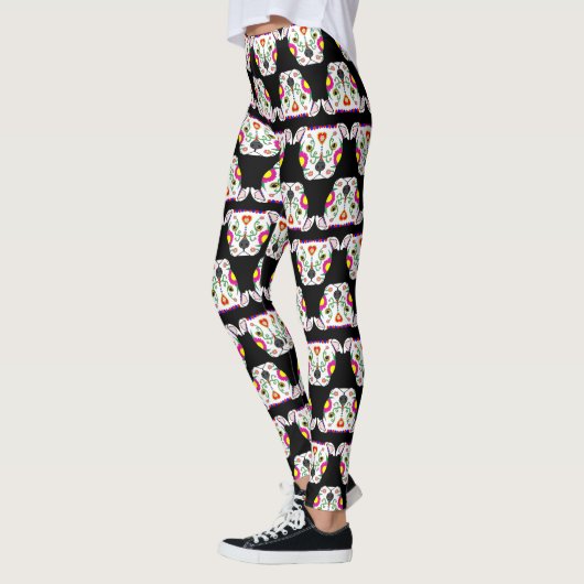 Mexicaans Pitbull Pattern Black Leggings (Links)