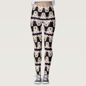 Mexicaans Pitbull Pattern Black Leggings (Voorkant)