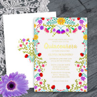 Mexicaans Quinceanera Fiesta Floral Real Gold
