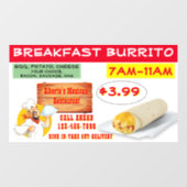 Mexicaans restaurant Breakfast Burrito aanpassen Raamsticker (Vel)