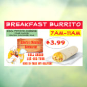 Mexicaans restaurant Breakfast Burrito aanpassen Raamsticker (Vel 3)