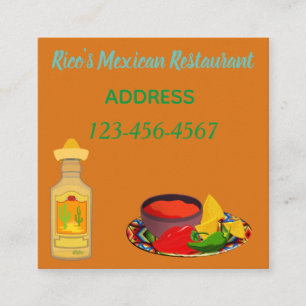 Mexicaans restaurant. vierkante visitekaartje