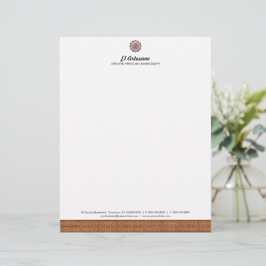 Mexicaans Roos Letterhead Gepersonaliseerd Briefhoofd (Staand voorkant)