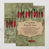 Mexicaans Rustic Peppers Wedding Uitnodiging (Voorkant / Achterkant)