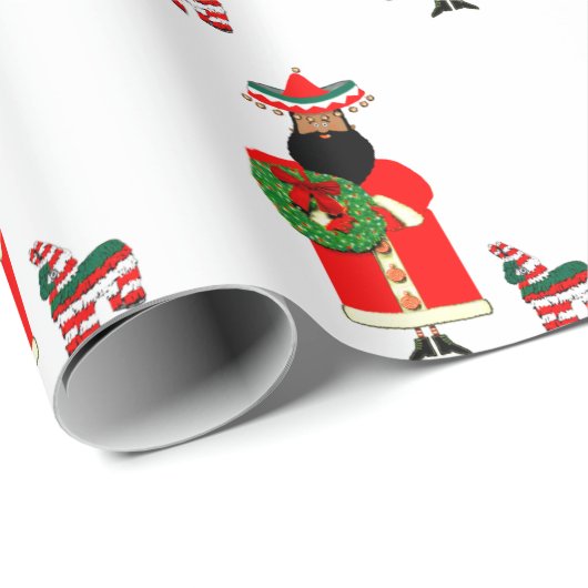 Mexicaans Santa Cadeaupapier (Rol Hoek)